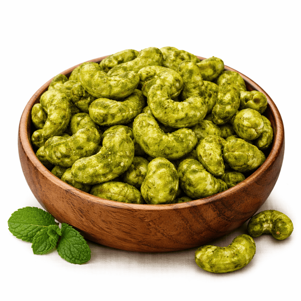 Dry Roasted Spicy Pudina Flavoured Cashew Nuts